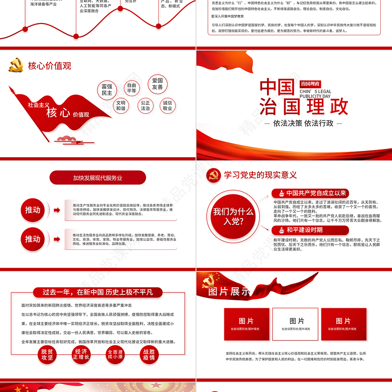 2022基层党支部工作述职报告PPT红色党政风党支部工作总结汇报述职报告专题党课课件模板