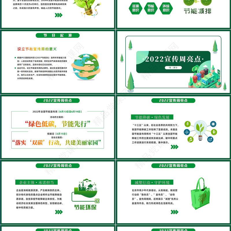 年全国节能宣传周PPT简洁剪纸风绿色低碳节能先行落实双碳行动共建美丽家园节能主题模板