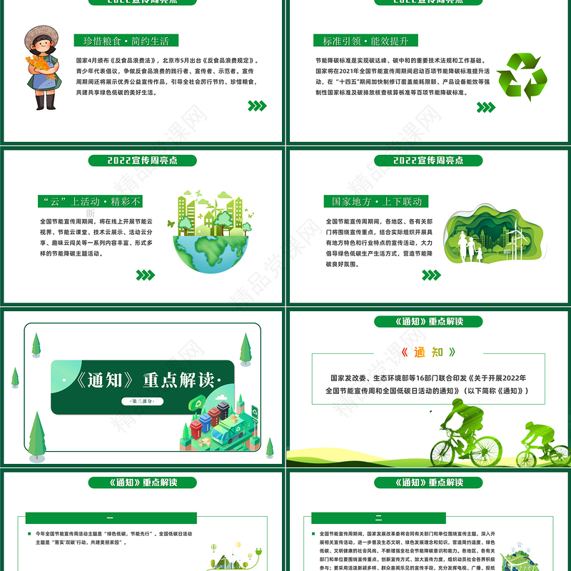 年全国节能宣传周PPT简洁剪纸风绿色低碳节能先行落实双碳行动共建美丽家园节能主题模板