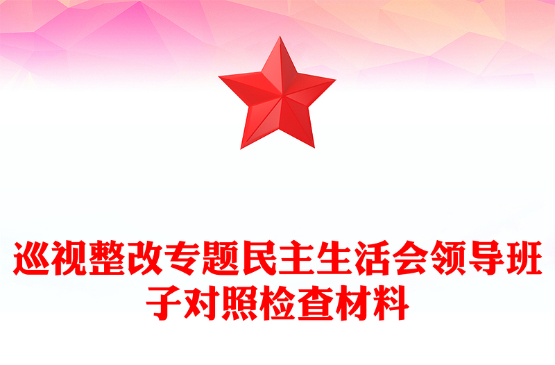 巡视整改专题民主生活会领导班子对照检查材料汇编