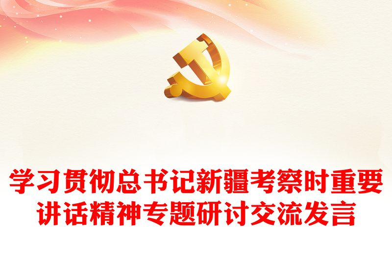 学习贯彻总书记新疆考察时重要讲话精神专题研讨交流发言