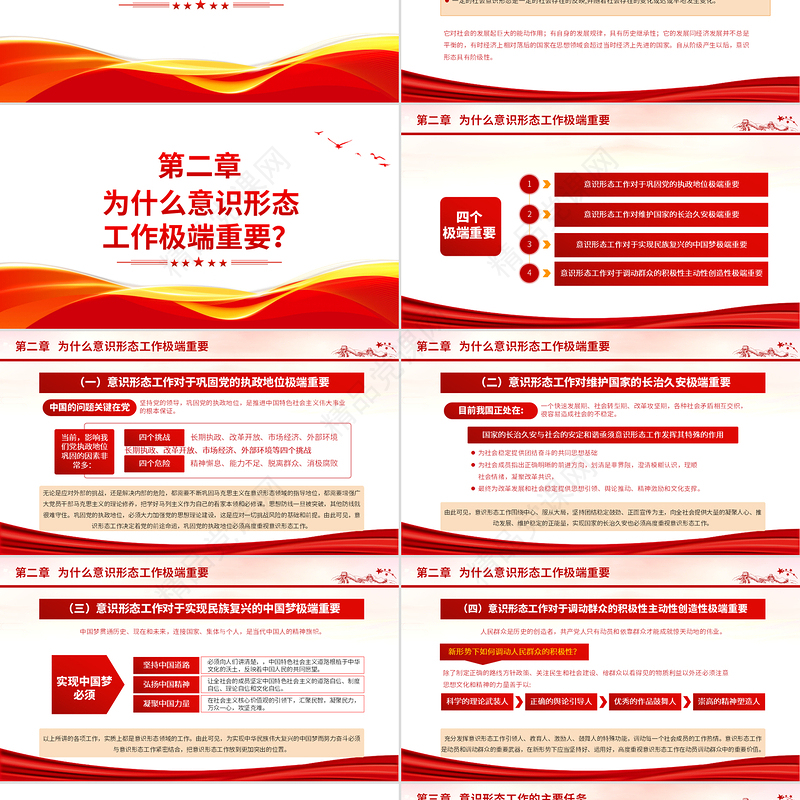 坚定不移做好新时代意识形态工作PPT识形态专题党政风微党课模板