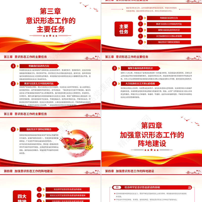 坚定不移做好新时代意识形态工作PPT识形态专题党政风微党课模板