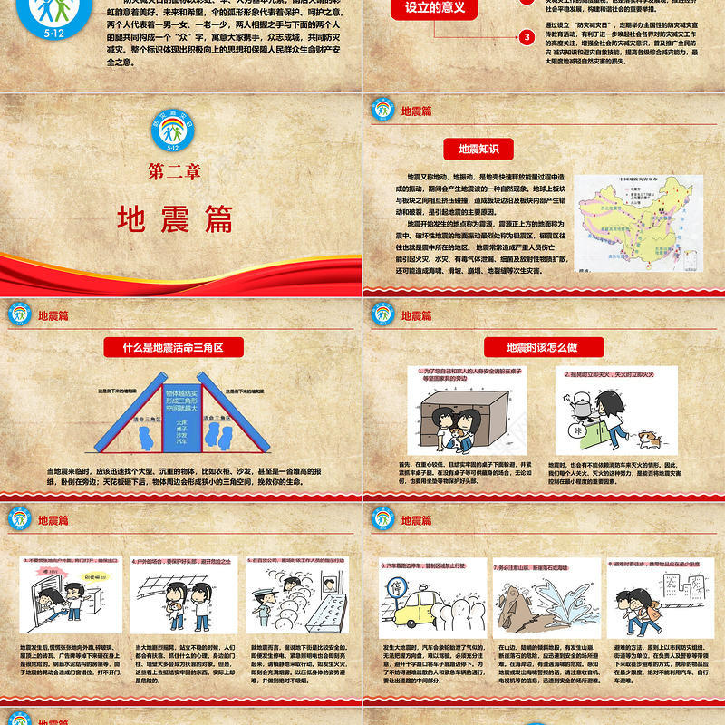 全国防灾减灾日PPT512安全应急知识宣传教育PPT模板