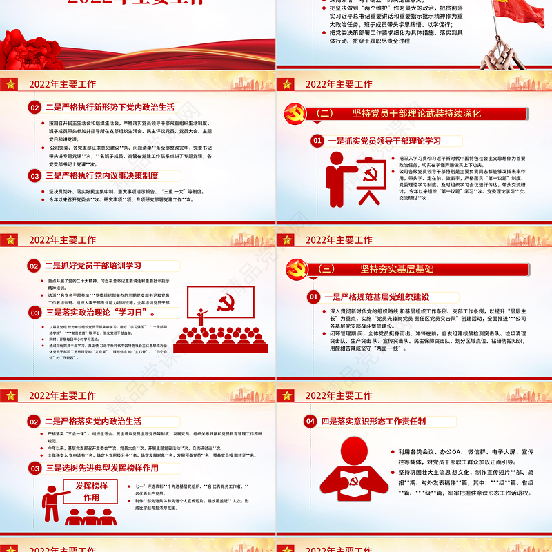 大气精美国企2022年基层党建工作总结暨2023年工作思路专题党课模板课件