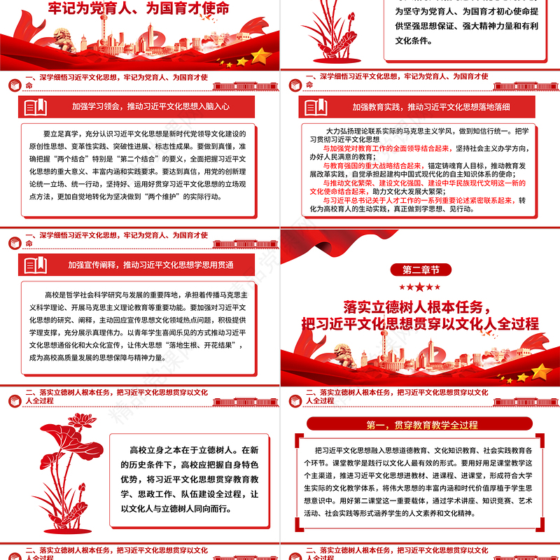 习近平文化思想为高校以文化人的指路明灯ppt大气简洁贯彻落实习近平文化思想微党课