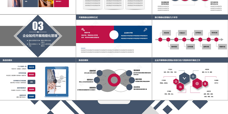 沉稳商务精细化管理PPT