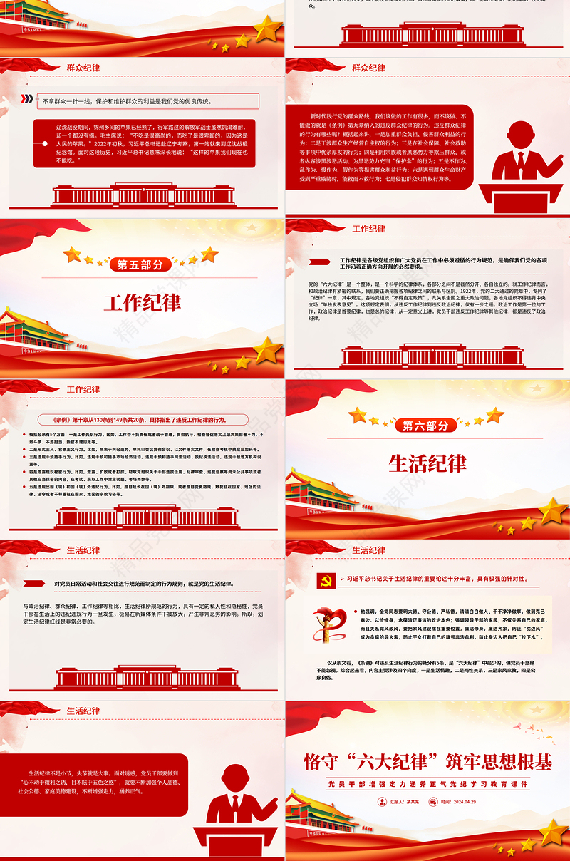 党员干部恪守六大纪律筑牢思想根基增强定力涵养正气主题党课PPT