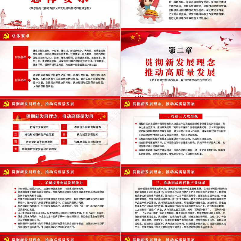 党课学习关于新时代推进西部大开发形成新格局的指导意见PPT