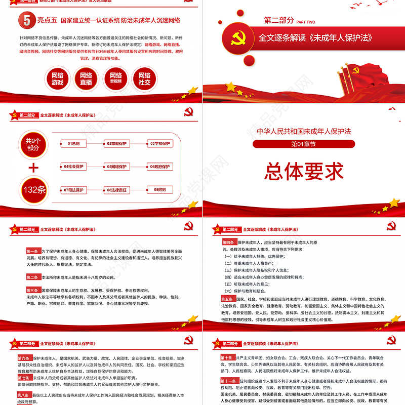 2021年最新修订《中华人民共和国未成年人保护法》全文解读PPT模板
