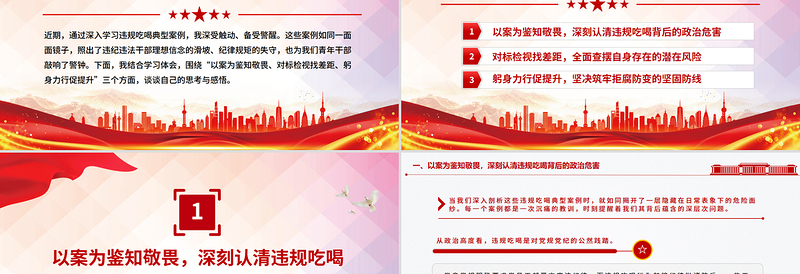 精美时尚青年干部学习违规吃喝典型案例研讨发言PPT课件