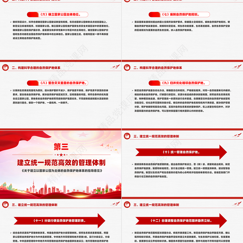 红色创意《关于建立以国家公园为主体的自然保护地体系的指导意见》PPT下载