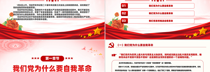 深刻阐述了党的自我革命的重要思想PPT党建风学习二十届中央纪委三次全会重要讲话课件