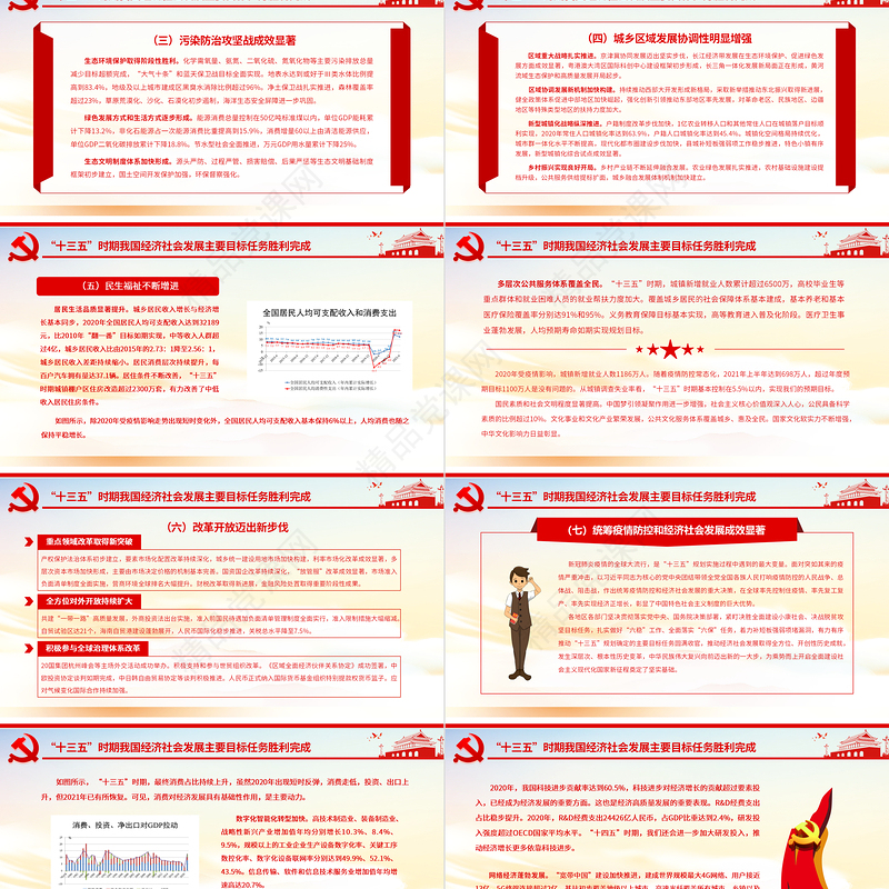 学习贯彻“十四五”规划纲要精神努力推动经济社会高质量发展专题党课课件PPT模板