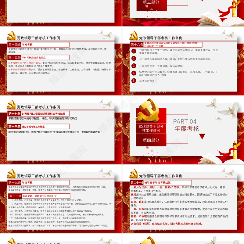 原创下载即用党政领导干部考核工作条例党课学习-版权可商用