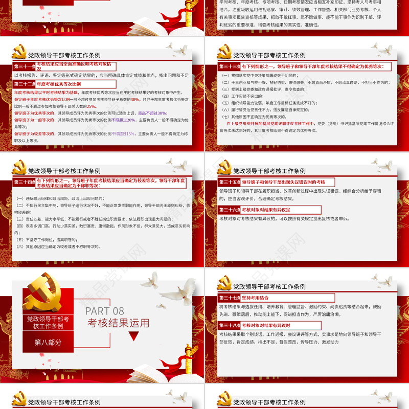 原创下载即用党政领导干部考核工作条例党课学习-版权可商用