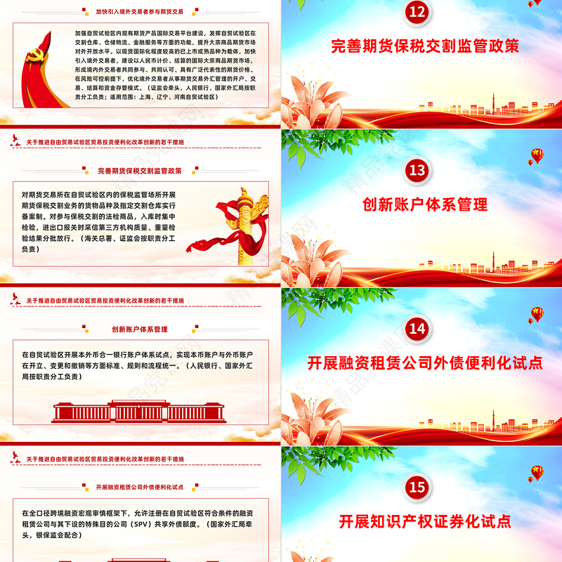 简洁实用《关于推进自由贸易试验区贸易投资便利化改革创新的若干措施》全文PPT