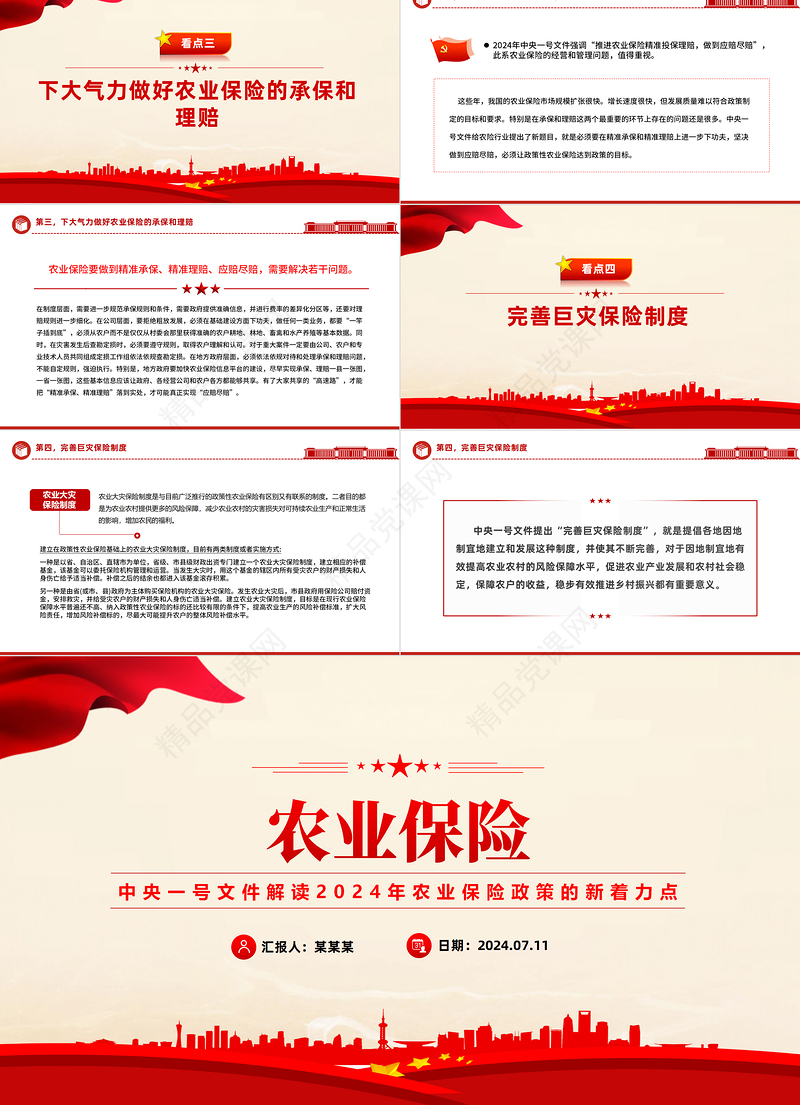农业保险PPT解读2024年农业保险政策的新着力点课件下载