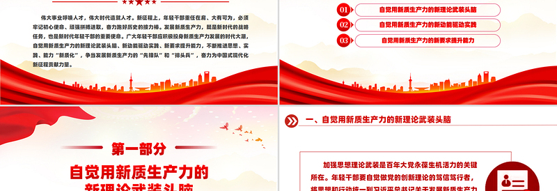 2024在发展新质生产力中练本领善作为PPT新时代年轻干部微党课