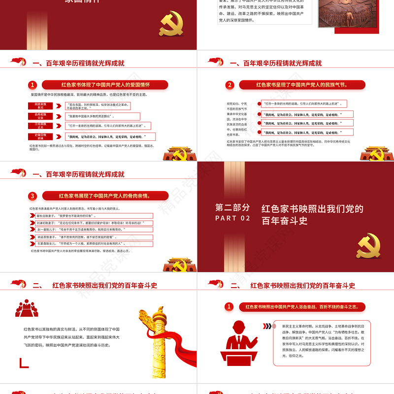 品悟红色家书赓续红色血脉PPT红色文化资源汲取干事创业开创未来的精神力量党课课件