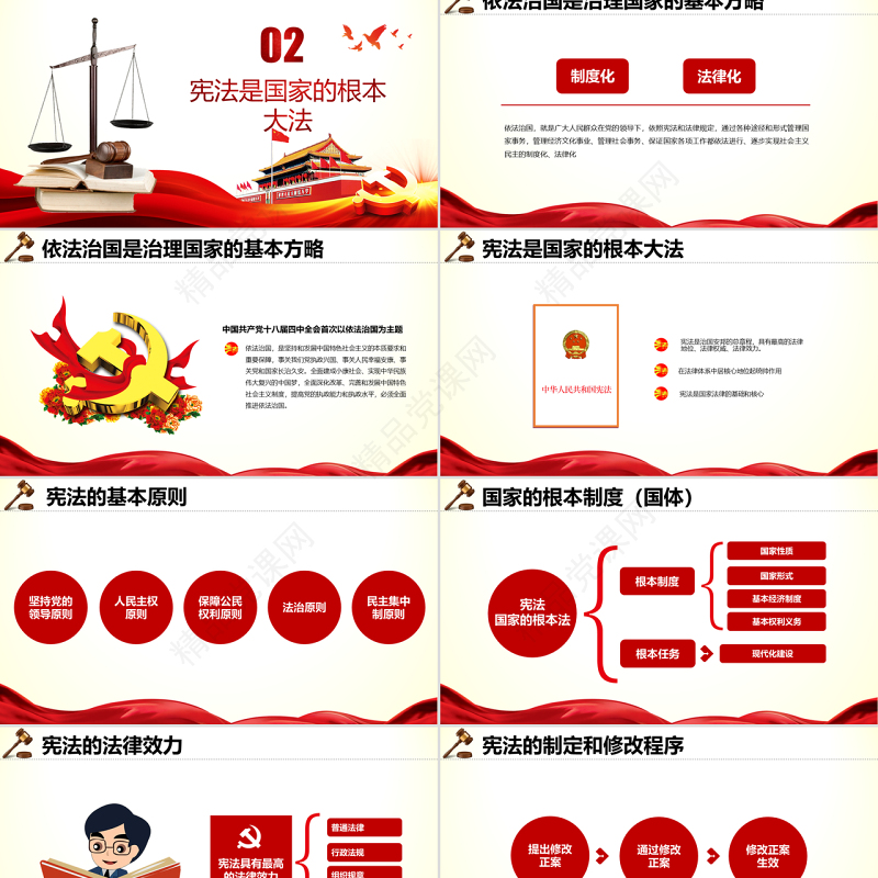 原创国家宪法日青少年法制宣传日PPT主题班会