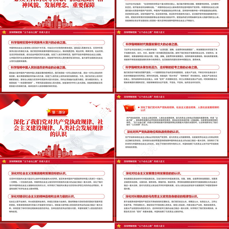 “五个必由之路”的重大意义理论解读PPT精美创意学习贯彻党的二十大精神课件
