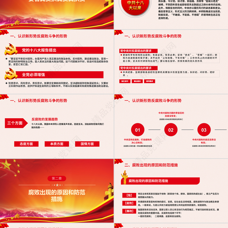 原创党政风廉政警示教育党员干部廉政从业PPT模板-版权可商用