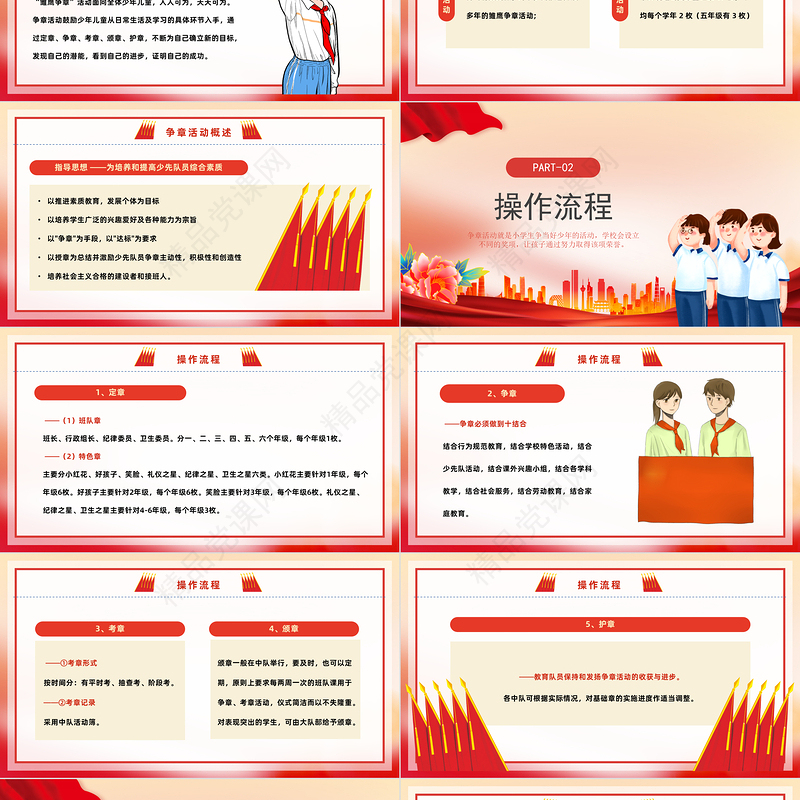 2023少先队争章活动方案PPT大气精美卡通少先队争章活动方案模板课件