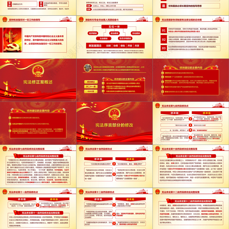 中华人民共和国宪法修正案学习解读新宪法PPT模板