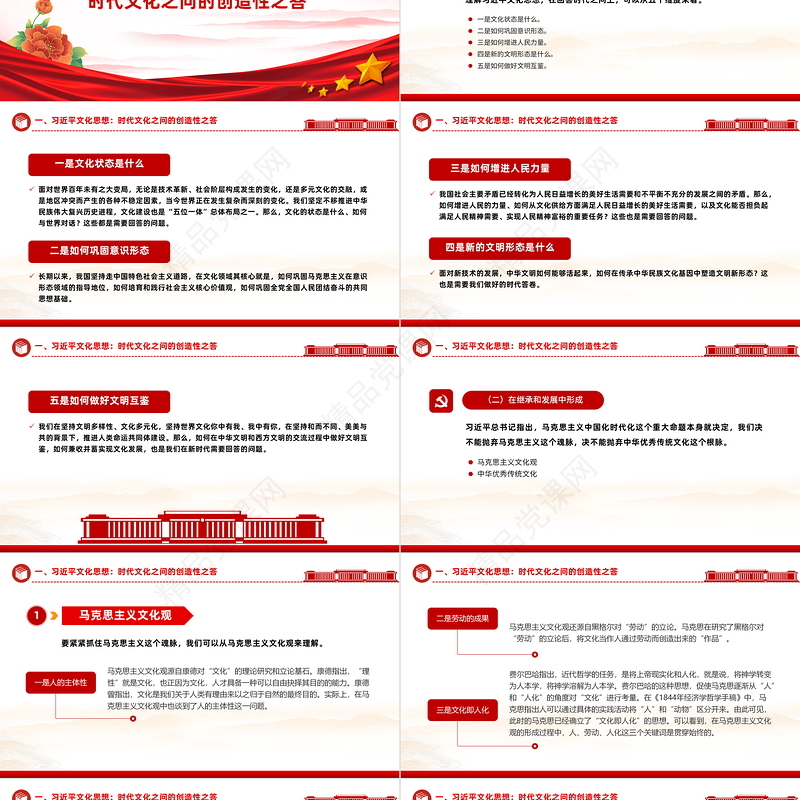 红色党政风关于习近平文化思想科学回答新时代文化之问PPT课件