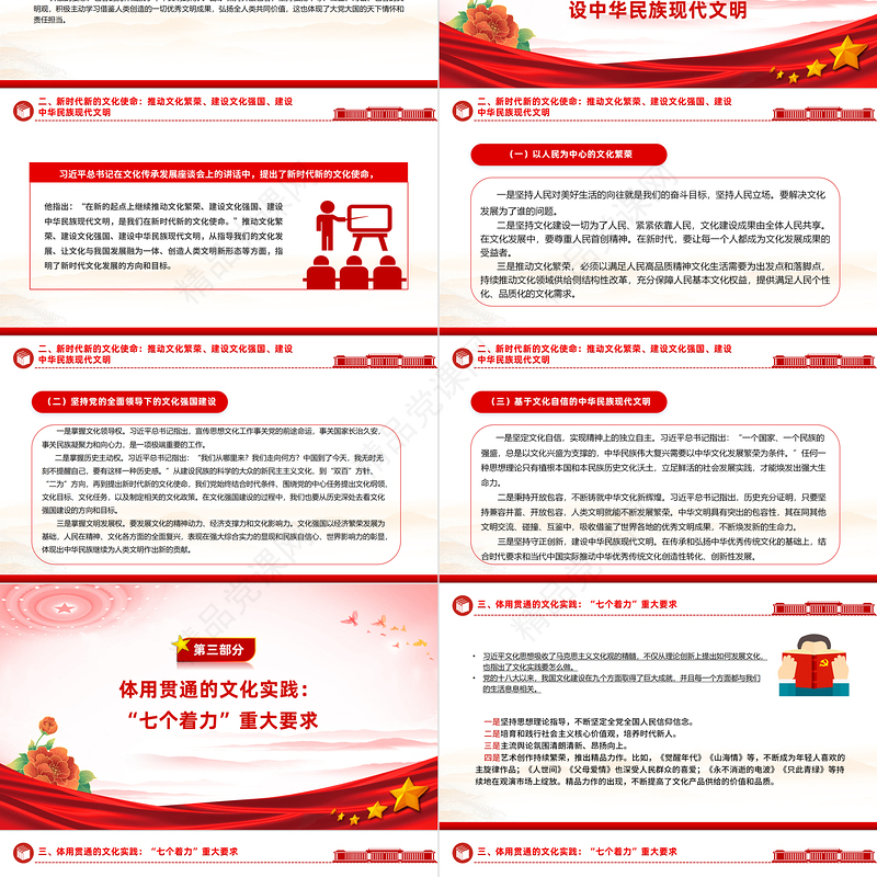 红色党政风关于习近平文化思想科学回答新时代文化之问PPT课件