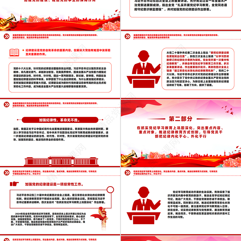 精品全面加强党的纪律建设PPT纪检监察党课下载