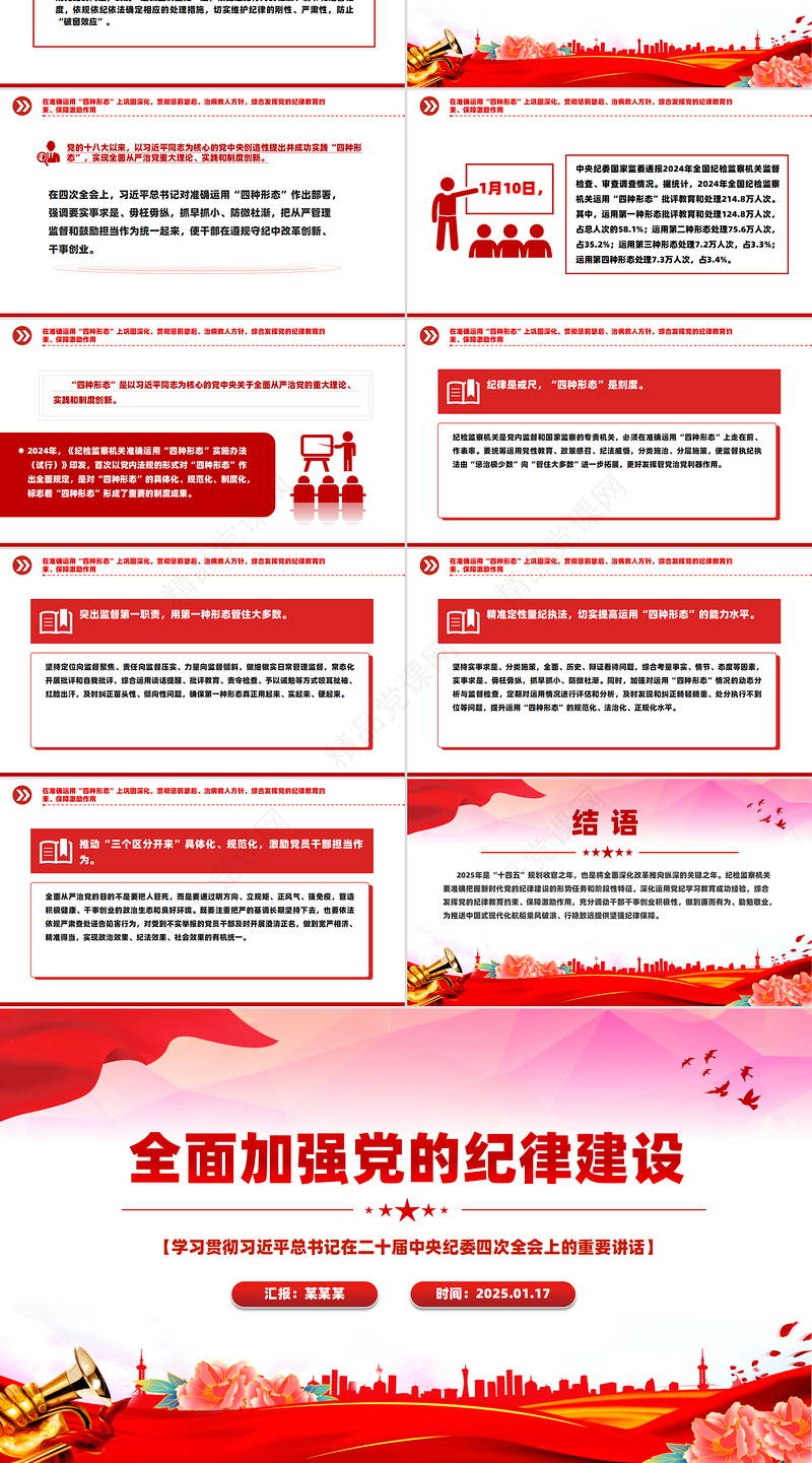 精品全面加强党的纪律建设PPT纪检监察党课下载