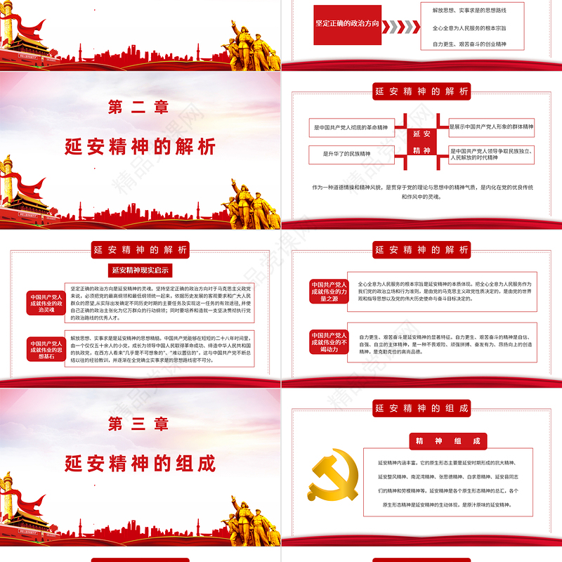 党政风简约弘扬延安精神勇担时代使命学习解读PPT