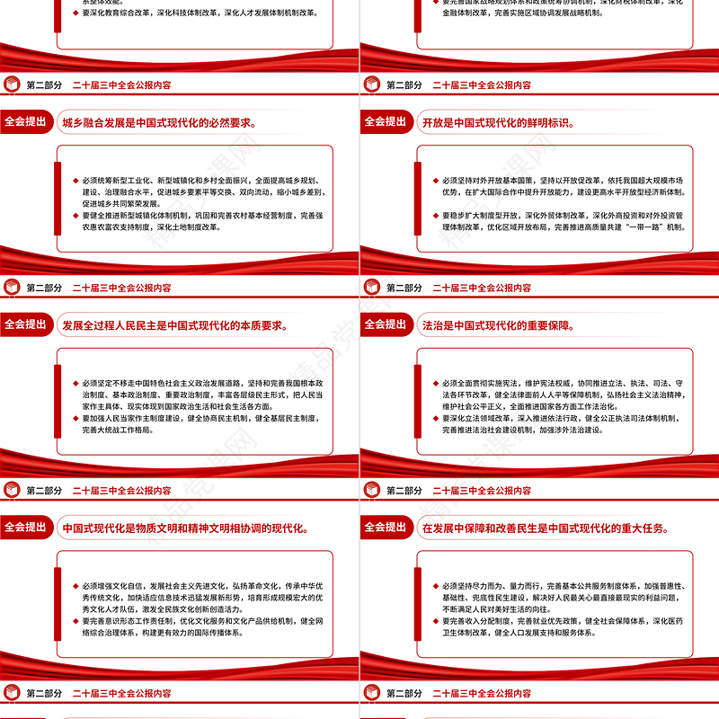 2024党的二十届三中全会公报PPT党政风学习贯彻三中全会精神解读主题党课