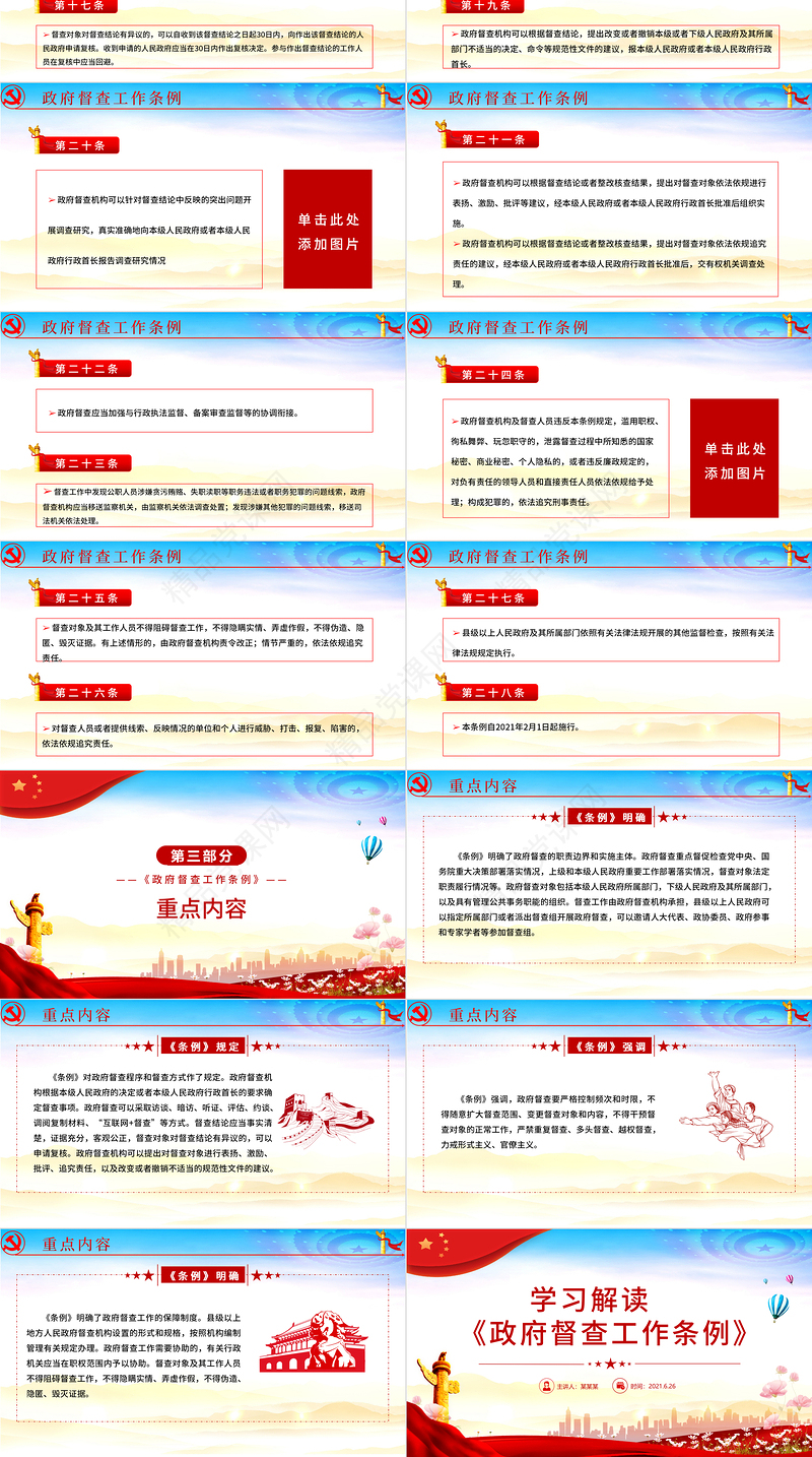 全面学习解读《政府督查工作条例》PPT