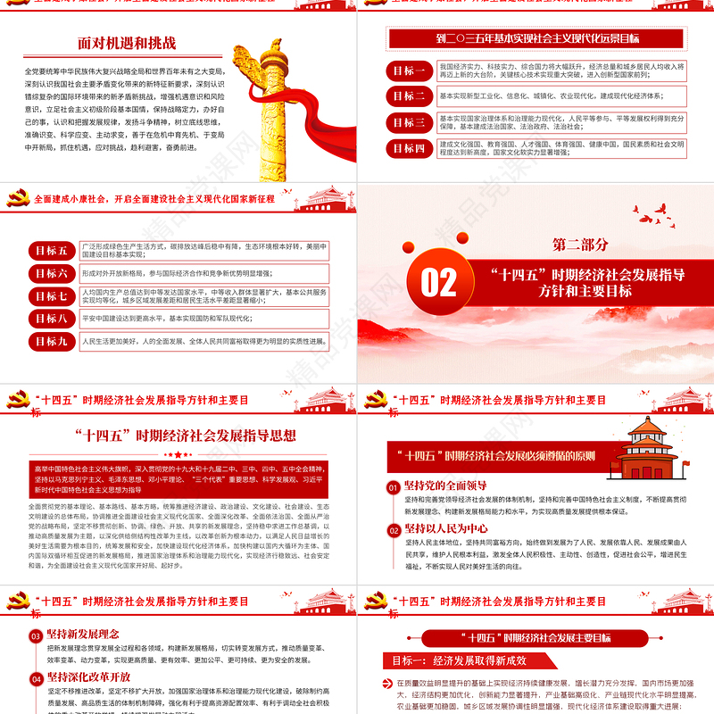 中共中央关于制定国民经济和发展第十四个五年规划和二〇三五年远景目标的建议PPT模板