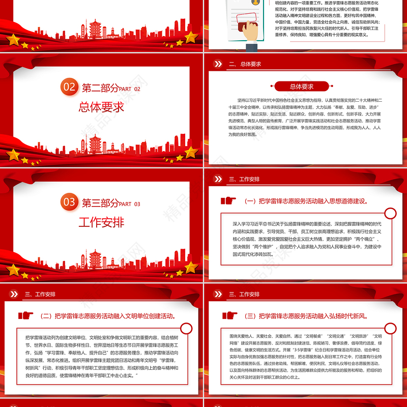 精美时尚学雷锋纪念日PPT推进学雷锋志愿服务常态化规范化课件