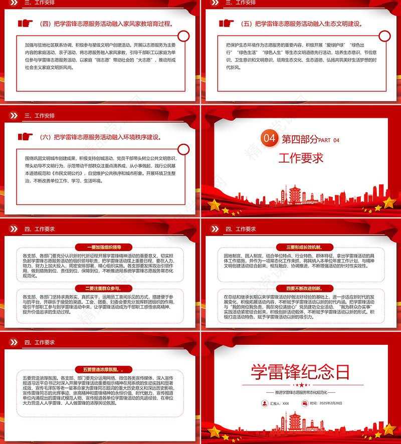 精美时尚学雷锋纪念日PPT推进学雷锋志愿服务常态化规范化课件