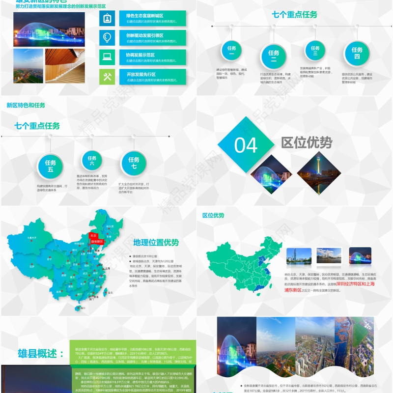 地域党课之河北雄安新区介绍PPT模板概况规划地图
