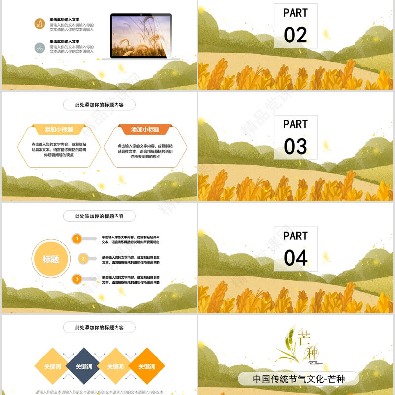 中国传统节气文化芒种ppt模板