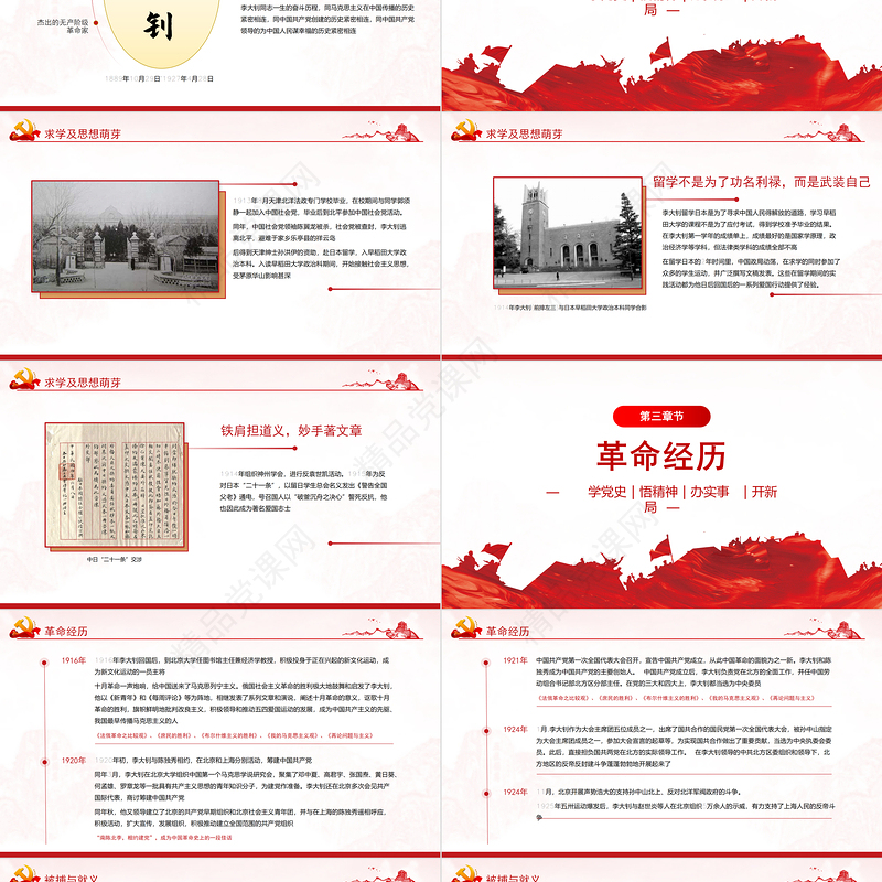 2021党政风人物介绍之中国革命的“播火者”—李大钊PPT热烈庆祝中国共产党建党100周年专题党课