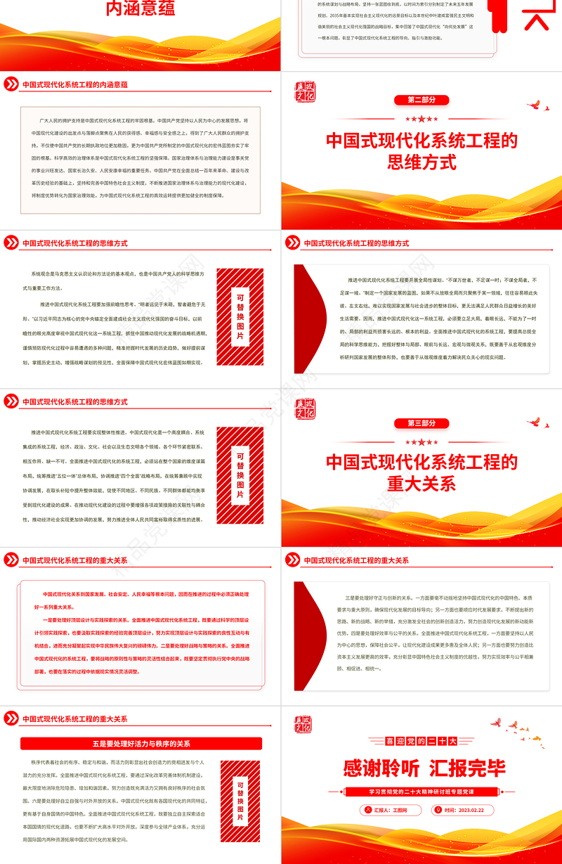 2023推进中国式现代化是系统工程PPT党政风学习贯彻党的二十大精神研讨班专题党课课件