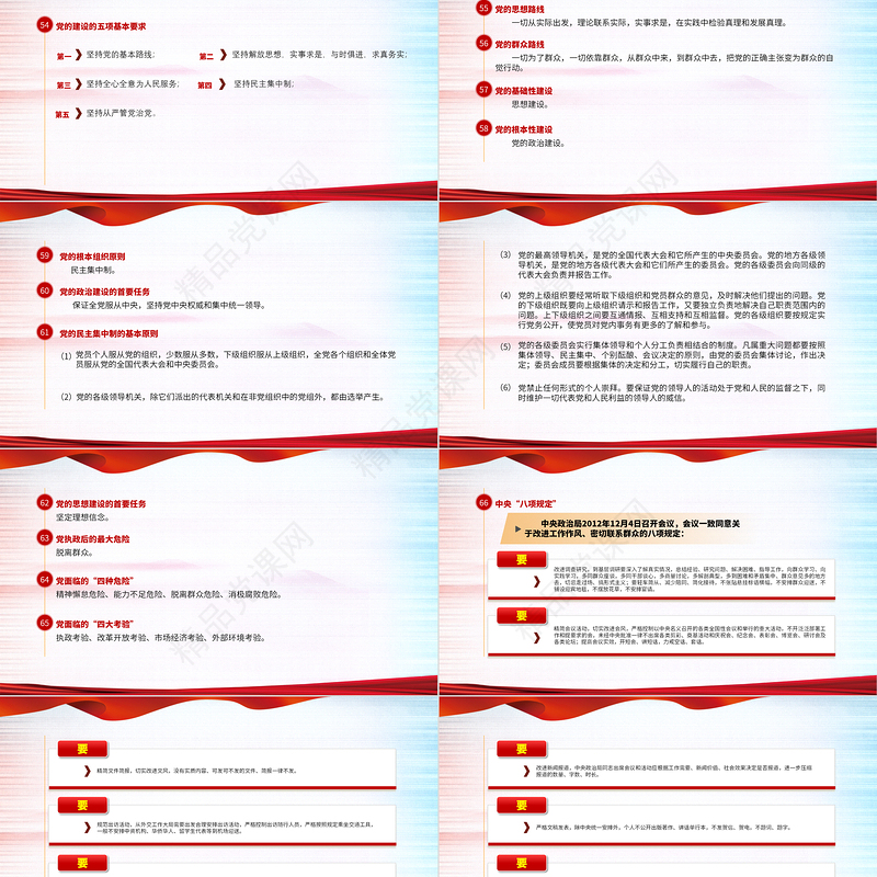 党员学习手册PPT党员基层党组织党务党建知识学习党课模板1