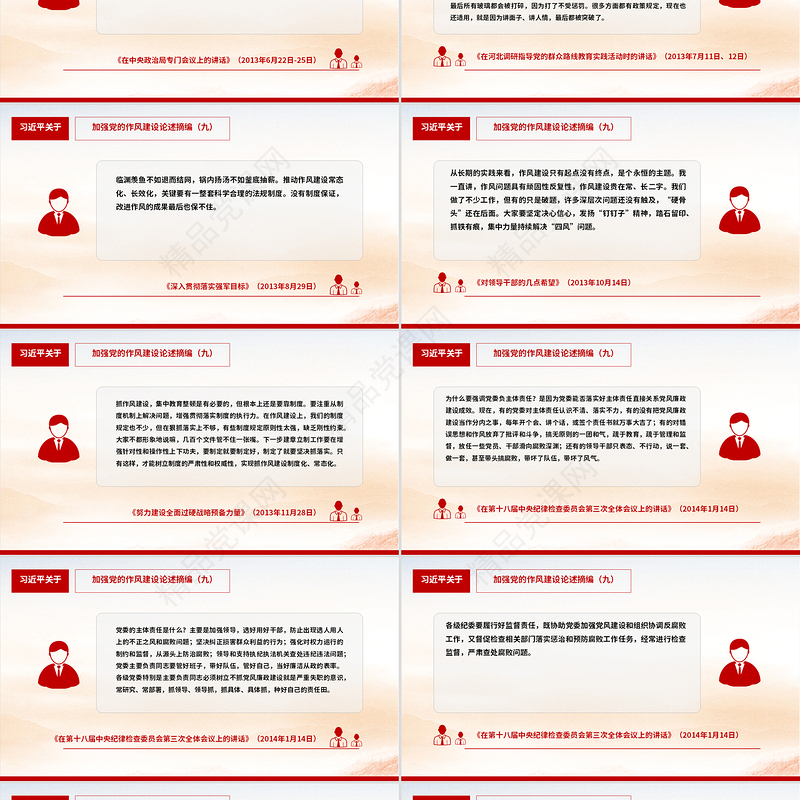 党政风习近平关于加强党的作风建设论述摘编（九）PPT党课