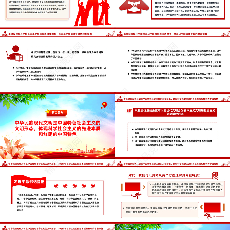 深刻理解中华民族现代文明的理论意涵PPT党建风深入学习文化传承发展座谈会课件