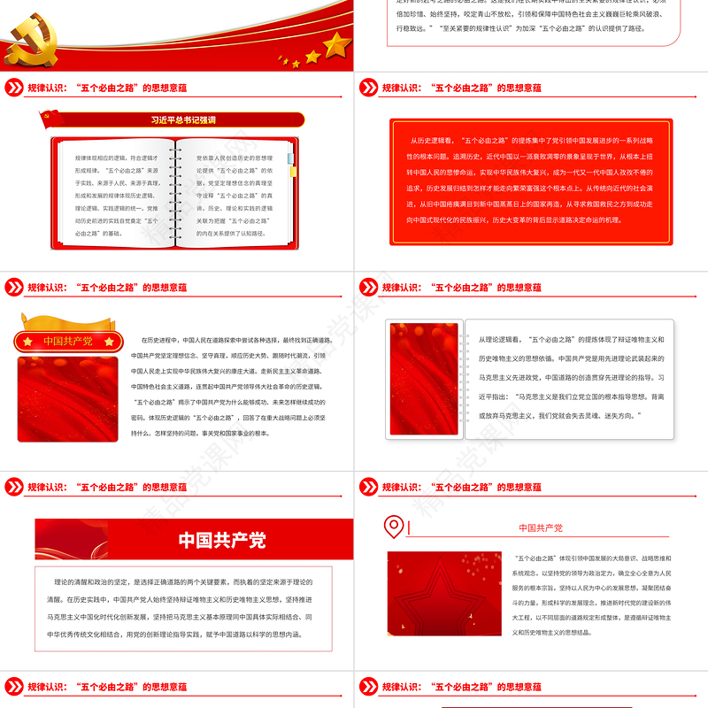 2023“五个必由之路”的思想意蕴与辩证关系论析PPT精品风党员干部学习教育专题党课课件