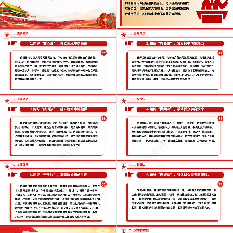 2023党的思想政治工作ppt简约风用好“十二字诀”深化基层群众思想政治教育基层专题党课