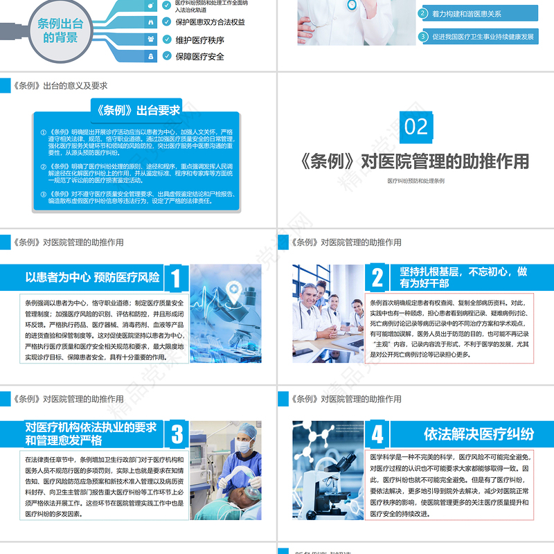 医疗纠纷预防和处理条例PPT清新医疗风医学医疗通用PPT模板