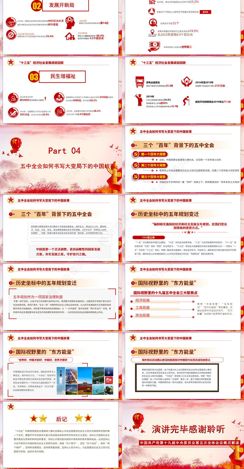 学习解读十九届五中全会PPT模板